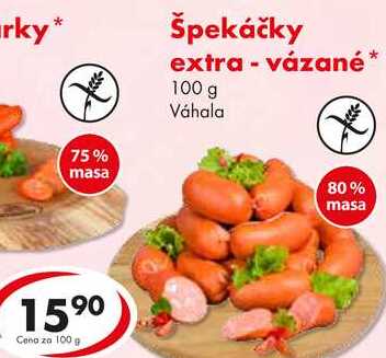 Špekáčky extra - vázané, 100 g 