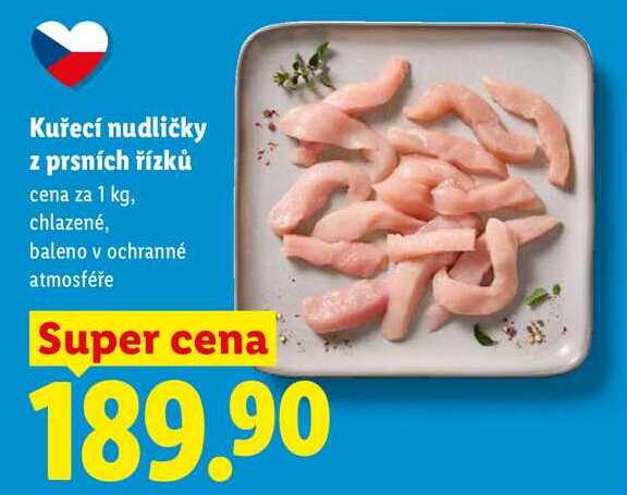 Kuřecí nudličky z prsních řízků, cena za 1 kg