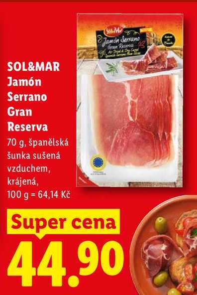 SOL&MAR Jamón Serrano Gran Reserva, 70 g