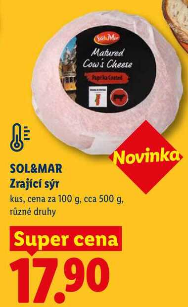 SOL&MAR Zrající sýr, cena za 100 g
