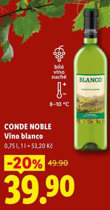 CONDE NOBLE Vino blanco, 0,75 l