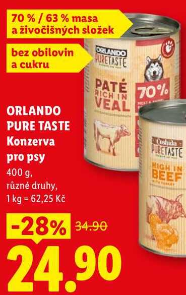 ORLANDO PURE TASTE Konzerva pro psy, 400 g