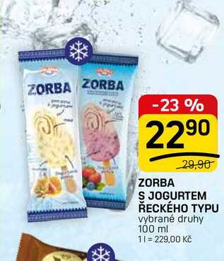 ZORBA S JOGURTEM ŘECKÉHO TYPU vybrané druhy 100 ml 