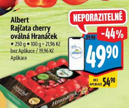 Albert Rajčata cherry oválná Hranáček 250 g 