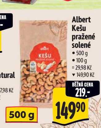   Albert Kešu pražené solené  500 g 