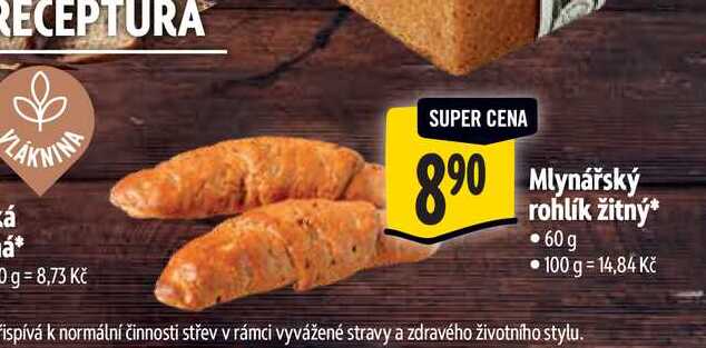   Mlynářský rohlík žitný 60g  