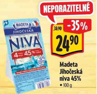   Madeta Jihočeská niva 45% 100 g 