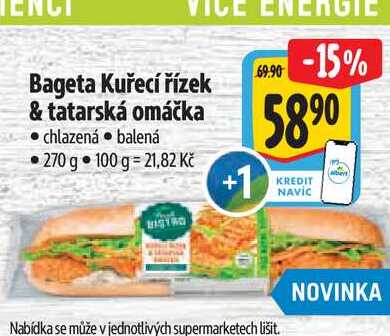   Bageta Kuřecí řízek & tatarská omáčka  270 g