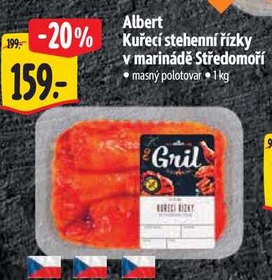 Albert Kuřecí stehenní řízky v marinádě Středomoří, 1 kg