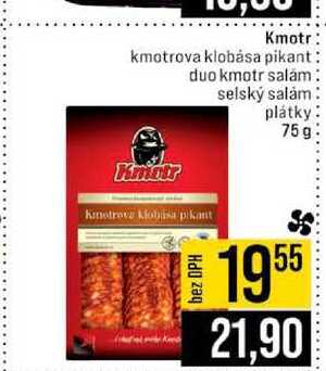 Kmotr kmotrova klobása pikant duo kmotr salám selský salám plátky 75g 