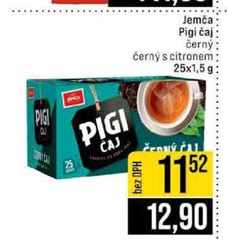 Jemča Pigi čaj černý černý s citronem 25x1,5g