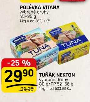 TUŇAK NEKTON vybrané druhy 80 g/PP 52-56 g