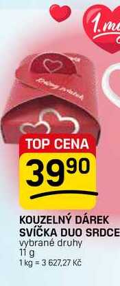 KOUZELNÝ DÁREK SVÍČKA DUO SRDCE vybrané druhy 11 g 