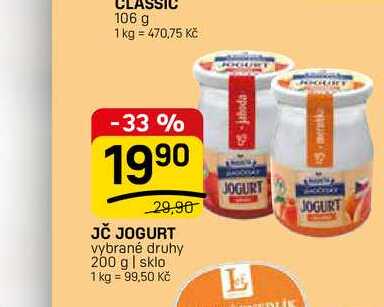 JČ JOGURT vybrané druhy 200 g