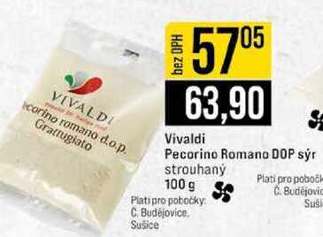 Vivaldi Pecorino Romano DOP sýr strouhaný 100 g 