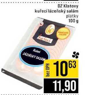 DZ Klatovy kuřecí lázeňský salám platky 100 g