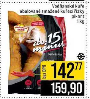 Vodňanské kuře obalované smažené kuřecí řízky pikant 1 kg