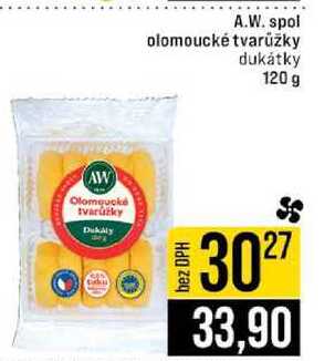 A.W. spol olomoucké tvarůžky dukátky 120 g 