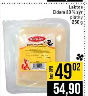 Laktos Eidam 30% sýr plátky 250 g