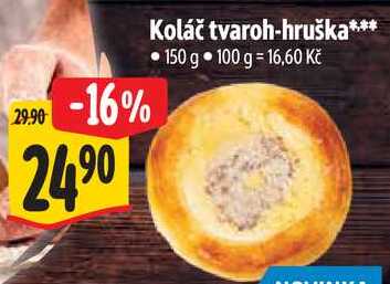 Koláč tvaroh-hruška, 150 g