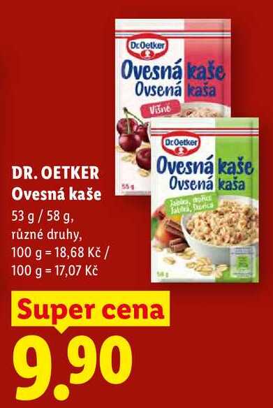 DR. OETKER Ovesná kaše, 53 g/58 g