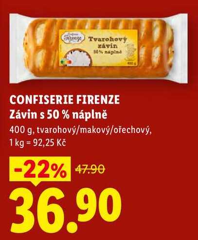 CONFISERIE FIRENZE Závin s 50 % náplně, 400 g