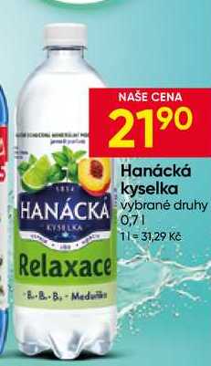 Hanácká kyselka vybrané druhy 0,7l