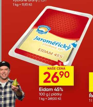Eidam 45% 100 g plátky 