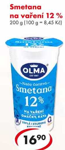 Smetana na vaření 12%, 200 g   v akci