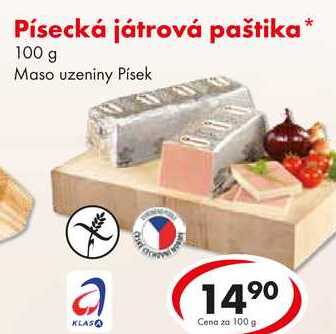 Písecká játrová paštika, 100 g  