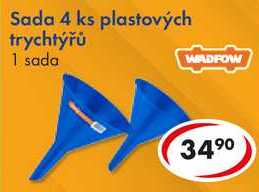 Sada 4 ks plastových trychtýřů