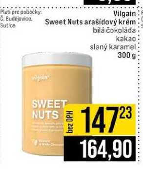 Vilgain Sweet Nuts arašídový krém bílá čokoláda kakao slaný karamel 300 g 