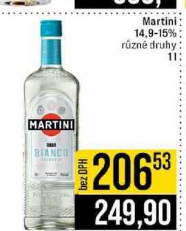 Martini 14,9-15% různé druhy 1l