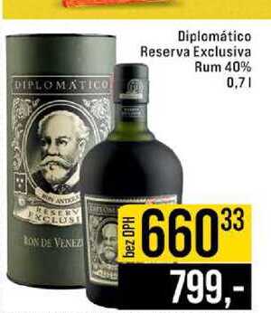 Diplomático Reserva Exclusiva Rum 40% 0,7l