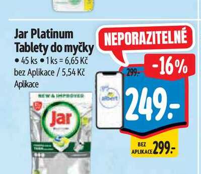 Jar Platinum Tablety do myčky 45 ks 