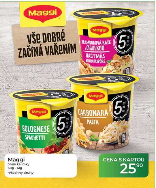 Maggi 5min kelímky 50g-61g 