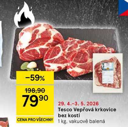 Tesco Vepřová krkovice bez kosti, 1 kg
