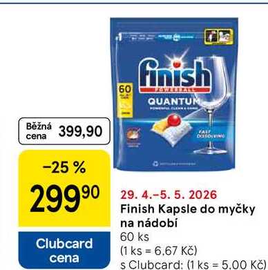 Finish Kapsle do myčky na nádobí, 60 ks 