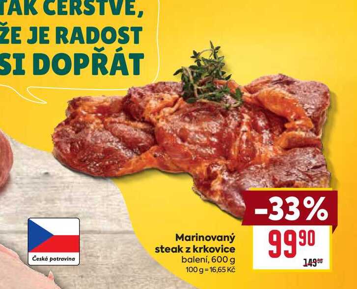 Marinovaný steak z krkovice balení, 600 g   