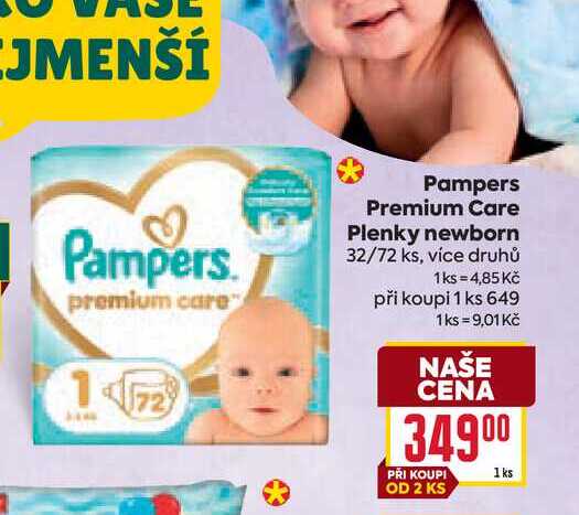 Pampers Premium Care Plenky newborn 32/72 ks   