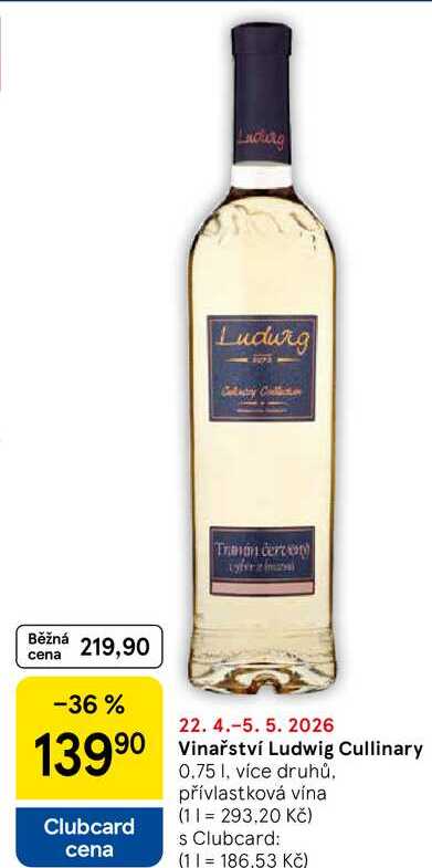 Vinařství Ludwig Cullinary, 0.75 l, více druhů 