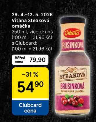 Vitana Steaková omáčka, 250 ml, více druhů 