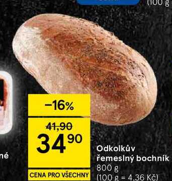 Odkolkův řemeslný bochník, 800 g 