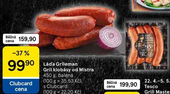 Láda Grileman Gril klobásy od Mistra, 450 g, balená  