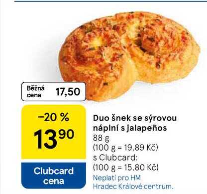 Duo šnek se sýrovou náplní s jalapeños, 88 g  