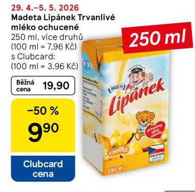 Madeta Lipánek Trvanlivé mléko ochucené, 250 ml
