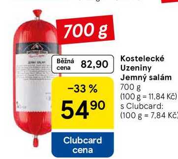 Kostelecké Uzeniny Jemný salám, 700 g 