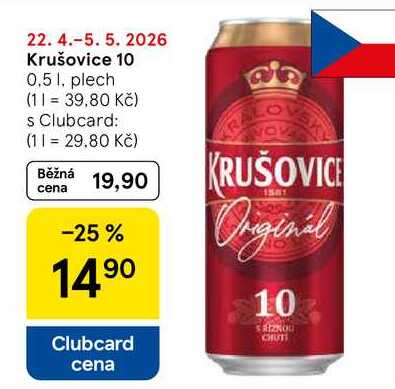 Krušovice 10, 0.5 l, plech 