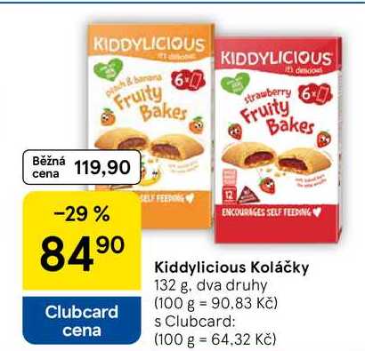 Kiddylicious Koláčky, 132 g 