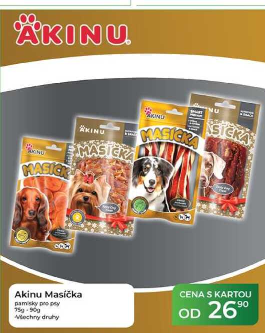 Akinu Masíčka pamlsky pro psy 75g-90g 